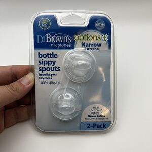 Dr Brown’s Options+ Sippy Spout Narrow Bottle 2 Pack 6m Silicone Replacement